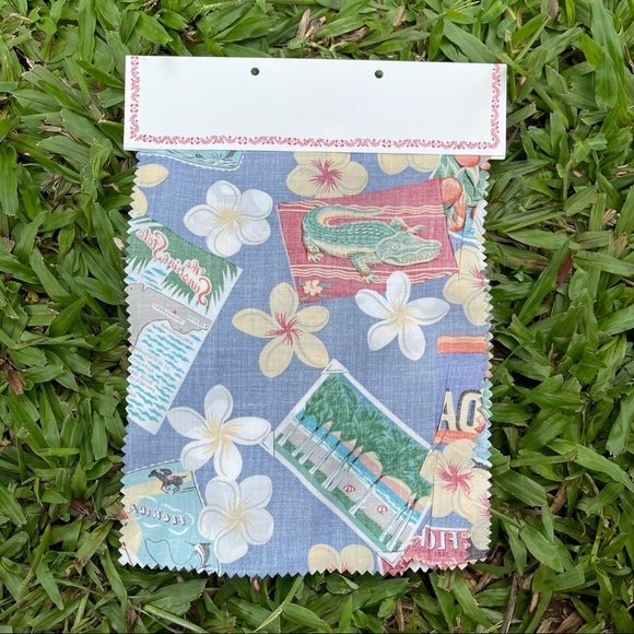 Vintage Reyn Spooner Round About Florida Hawaiian 3 Fabric Swatch Sample Sewing - Picture 9 of 12